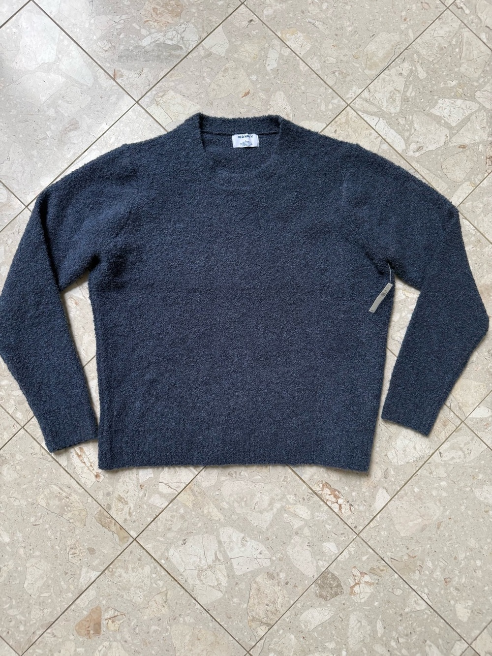 Men's Old Navy Boucle Crewneck Sweater - Chunky -  Navy Blue -Large